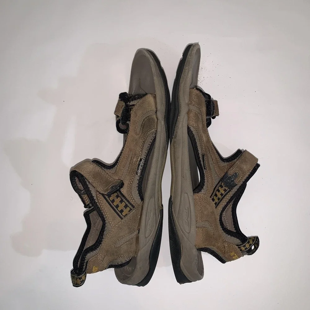 Teva 6571 Sandals Shoes Mens Size 14 Brown Suede Hook & Loop Hiking Outdoor
